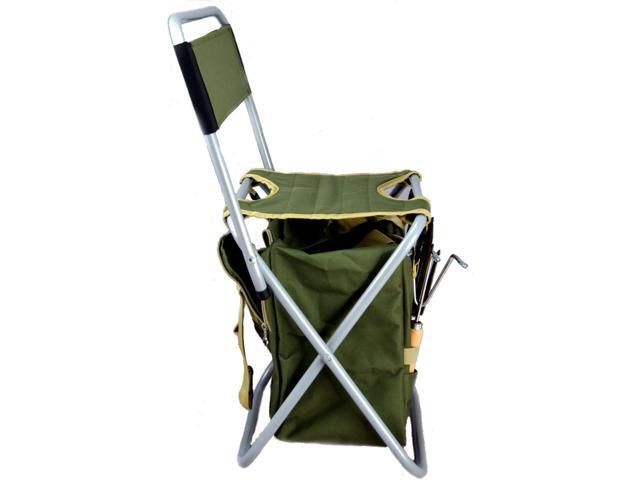 10-Piece Gardening Tool Set with Zippered Detachable Tote and Folding Stool Seat with Backrest