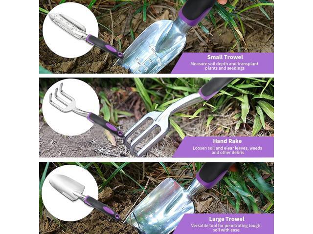 Covacure Gardening Tool Set - 11 Piece Aluminum Alloy Steel Hand Tool Starter Kit with Garden Bag, Outdoor Tool, Heavy Duty Gardening Work Set,...