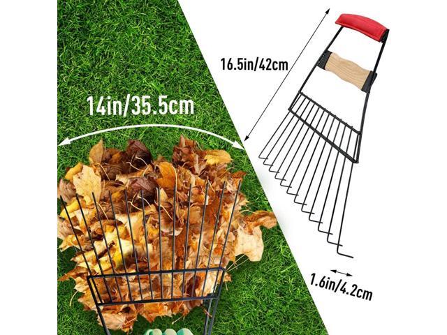 Colwelt Steel Leaf Scoops and Claws, Rugged Steel Leaf Scoop for Lawn and Garden Cleanup, Large Sized Leaf Grabber for Larger Pickup...