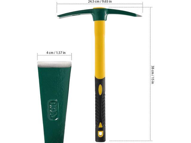 KEILEOHO 15 Inches Pick Mattock Hoe, Forged Weeding Garden Pick Axe with Rubber Handle, Weeding Mattock Hoe for Gardening, Loosening Soil, Camping,...