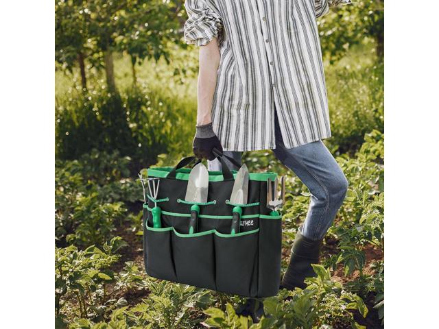 Garden Tool Set with Bag and Gloves, Heavy Duty Stainless Steel Gardening Tool Set, Ideal Gardening for Women and Men, Set of 9