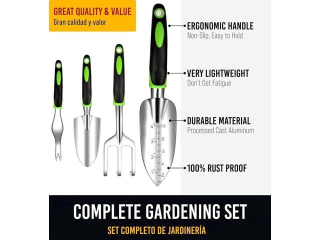 Heavy Duty Garden Tools 22 Pieces Floral Set - Rust Proof, Non-Slip, Durable Gardening Supplies - Ergonomic Hand Tools - Ideal Gardening Gifts for...