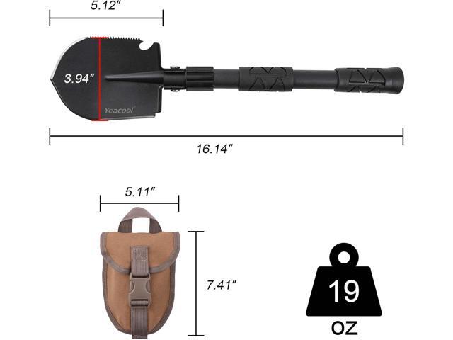 Folding Survival Shovel Multi-Tool, Heavy-Duty Military Entrenching Tool with Pickaxe, Collapsible Spade for Disaster Recovery, Car Emergency,...