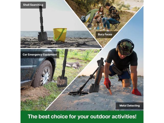 Folding Survival Shovel Multi-Tool, Heavy-Duty Military Entrenching Tool with Pickaxe, Collapsible Spade for Disaster Recovery, Car Emergency,...