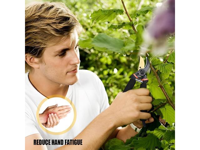 Pruning Shears, Professional SK5 Quality Durable Titanium Plated Rust-Proof Bypass Pruning Shears with Soft Cushion Grip Handle, Hand Pruners,...