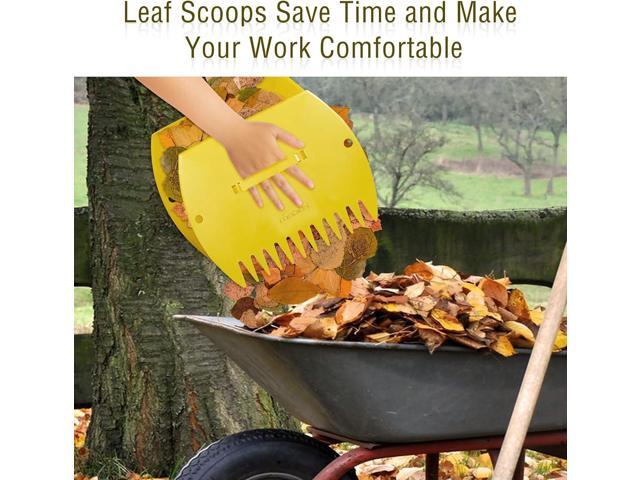 Mobitel Leaf Scoops Hand Rakes -Large Leaf Grabber for Picking Up Yard Leaves, Lawn Garbage and Grass Clippings