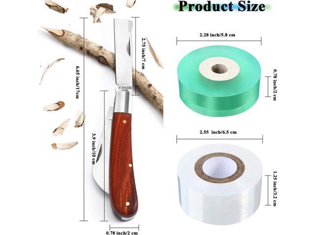 Grafting Gardening Knife for Pruning, Double Blades Garden Knife for Budding Pruning with 2 Rolls Grafting Tape Plants Repair Tapes for Floral...