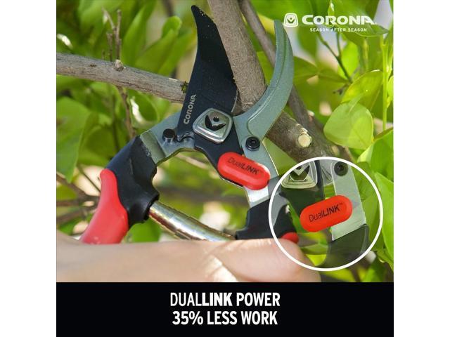 Corona BP 4314D Dual Link Bypass Pruner With Comfort Gel Grips, 3/4 Inch,Red