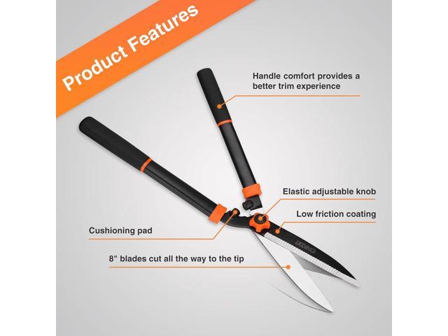 Lightweight Hedge Shears Manual Hedge Clippers for Trimming Borders Topiaries Boxwood and Decorative Grasses, 21 Inch Carbon Steel Bush Cutter