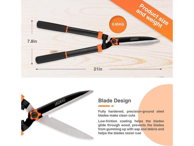 Lightweight Hedge Shears Manual Hedge Clippers for Trimming Borders Topiaries Boxwood and Decorative Grasses, 21 Inch Carbon Steel Bush Cutter