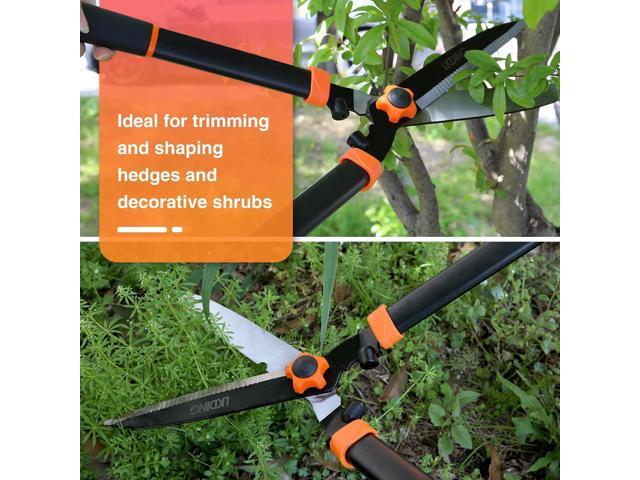 Lightweight Hedge Shears Manual Hedge Clippers for Trimming Borders Topiaries Boxwood and Decorative Grasses, 21 Inch Carbon Steel Bush Cutter