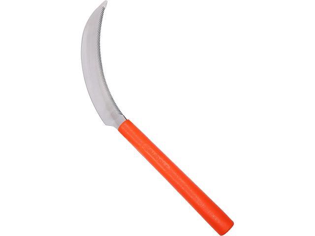 Zenport K208P Harvest Sickle with Plastic Handle, Light Serration, 6.5-Inch Stainless Steel Blade, Orange