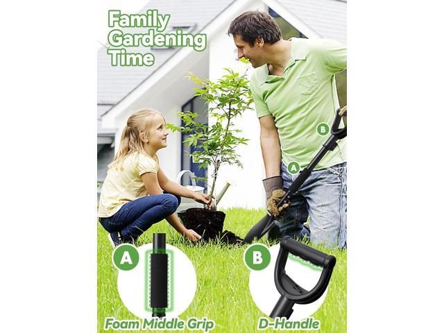 Shovel, Small Garden Shovels for Digging Gardening Heavy Duty, 31 inches Kids Sand Beach Shovel with D-Handle, Round Point Blade, Comfort Grip,...