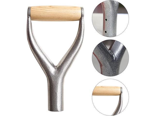 SYCOOVEN Shovel D Grip Handle, Metal Shovel Replacement Handle with Wooden Grip Spade Handle for Garden Digging Raking Tool, 3.1cm/1.22inch Inner...
