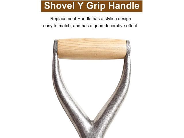 SYCOOVEN Shovel D Grip Handle, Metal Shovel Replacement Handle with Wooden Grip Spade Handle for Garden Digging Raking Tool, 3.1cm/1.22inch Inner...