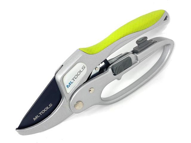 Ratcheting Bypass Pruning Shears - 8' Anvil Shears for Weak Hands - Heavy-Duty Lopping - Low Effort Trimming - Easy & Comfortable Grip - 8231