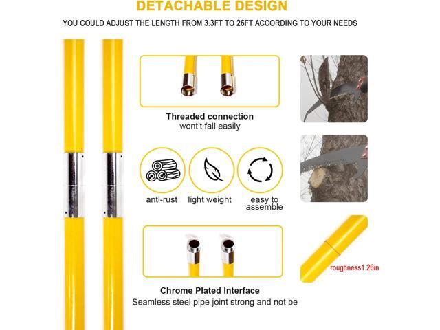 30 Feet Tree Pole Pruner, Durable Tree Trimmers Handle, Manual Branches Trimmer for Garden Tools Loppers Hand Pole Saws Extendable Height with...