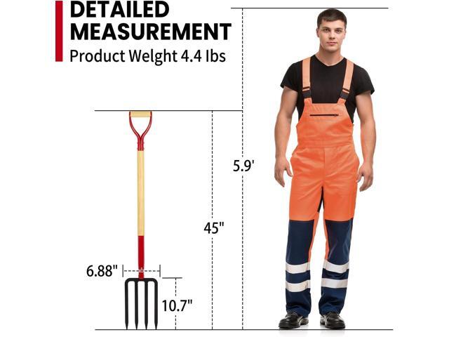 Heavy Duty Garden Fork for Digging, 4 Tines Pitch Fork for Gardening Compost, Garden Pitch Fork with Wooden Handle, 45 Inches