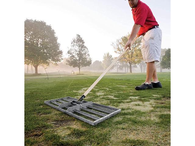 Levelawn Pro 30' Lawn Leveling Rake with 72' Handle Effortlessly Level Golf Courses, Lawns, & Gardens Easy Assembly, Stainless Steel Tray ...