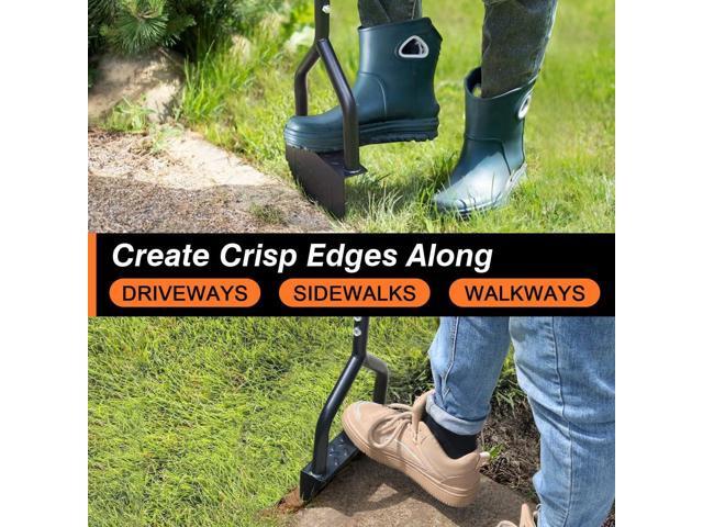 Colwelt Manual Edger Lawn Tool 40-inch, Half Moon Edger Chopper Lawn Tool with V-Shape Serrated Blade, Solid Steel Lawn Edger Tool with Soft...