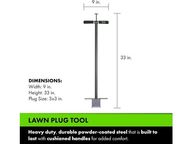 Yard Butler Sod Plugger turf cutter and grass plug tool for zoysia, St. Augustine, fescue, or centipede grass transplanting & repair - ISP-33