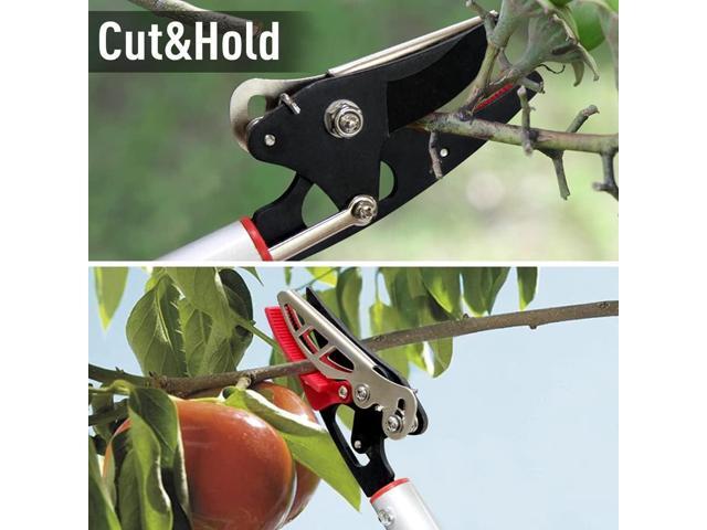 Cut and Hold Pruner Set, Lightweight 32-Inch Long Reach Pruner One-Handed Operation, Hold Long Reach Cut Rotating, 8.3' Hand Pruner for Branch...