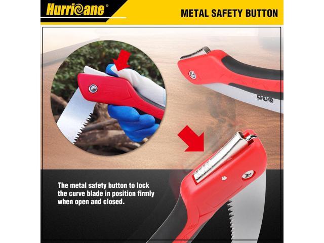 HURRICANE Folding Hand Saw, 10 Inch Pruning Saw, Hand Saw for Wood Cutting, Camping Tree Saw with SK5 Curved Blade, Triple-cut Razor Teeth, Outdoor...