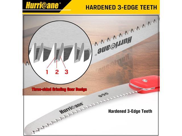 HURRICANE Folding Hand Saw, 10 Inch Pruning Saw, Hand Saw for Wood Cutting, Camping Tree Saw with SK5 Curved Blade, Triple-cut Razor Teeth, Outdoor...