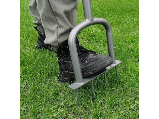 Height Adjustable Mannual Lawn Aerator for Compacted Soils and Lawns Hand Aerator with 4 Spike Aerator