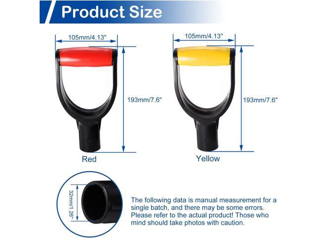 MroMax 2Pcs Shovel D Grip Handle, 1-1/4' Inner Diameter 32mm PVC Spade Snow Shovel Replacement Handle Garden Accessories for Digging Raking Tool...