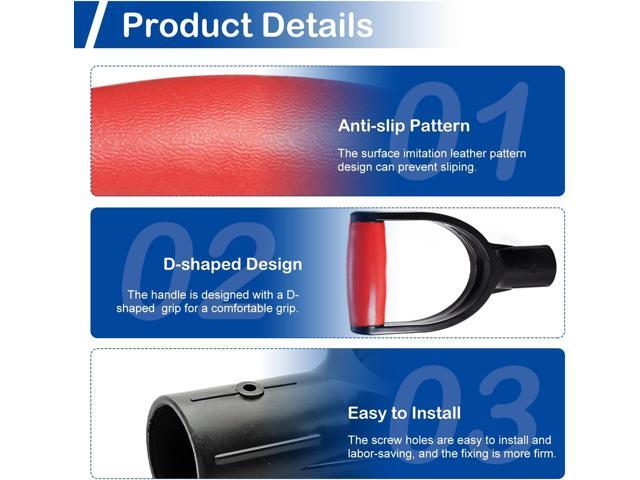 MroMax 2Pcs Shovel D Grip Handle, 1-1/4' Inner Diameter 32mm PVC Spade Snow Shovel Replacement Handle Garden Accessories for Digging Raking Tool...