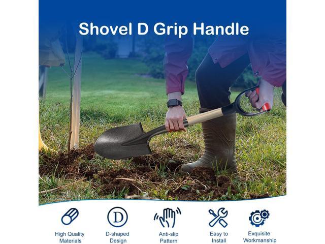 MroMax 2Pcs Shovel D Grip Handle, 1-1/4' Inner Diameter 32mm PVC Spade Snow Shovel Replacement Handle Garden Accessories for Digging Raking Tool...