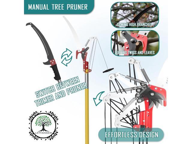 Pole Saws for Tree Trimming, 7.3-27 ft Extendable Tree Trimmers Long Handle Pruner, Sharp Steel Blade and Scissors High Branches Trimming, Tree...