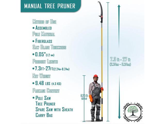 Pole Saws for Tree Trimming, 7.3-27 ft Extendable Tree Trimmers Long Handle Pruner, Sharp Steel Blade and Scissors High Branches Trimming, Tree...