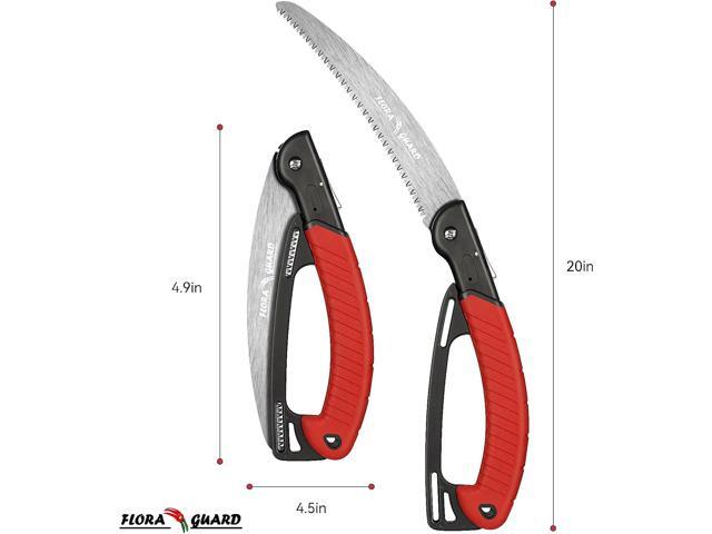 FLORA GUARD 10-Inch Folding Hand Saw, Heavy Duty Pruning Saw with Multi-Level Razer Teeth for Wood Cutting, Tree Trimming, Professional Camping...