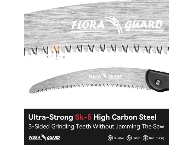 FLORA GUARD 10-Inch Folding Hand Saw, Heavy Duty Pruning Saw with Multi-Level Razer Teeth for Wood Cutting, Tree Trimming, Professional Camping...