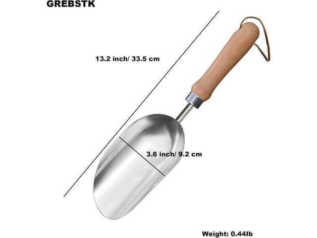 GREBSTK Garden Hand Large Capacity Fertilizer Scoop Soil Shovel Stainless Steel Gardening Trowel for Transplanting, Digging, Planting, Cultivation