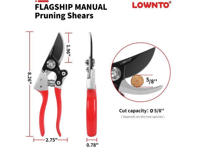 Pruning Shears for Gardening 5/8' Tree and Branch Garden Clippers - Plant Cutter Scissors with PTFE Resist-rust, Non-stick Coating Steel Blades,...