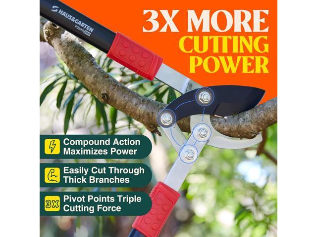 Haus & Garten PowerPRO Compound Action 29' Bypass Loppers - Use as loppers for tree trimming, branch cutters, heavy-duty garden pruning tree...