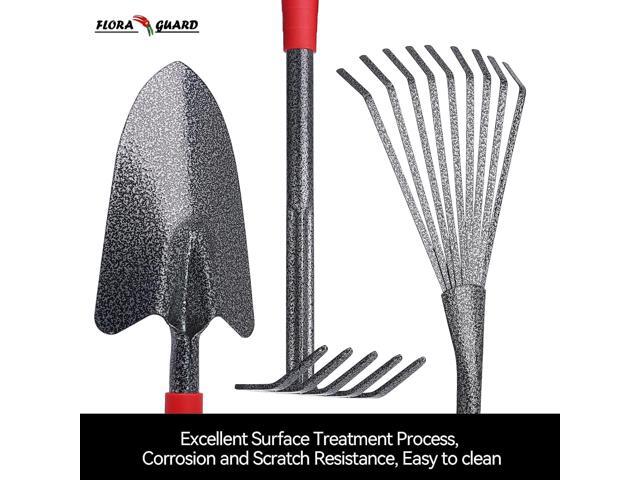 FLORA GUARD Garden Tool Set 6 Piece Heavy Duty, Large Size Gardening Hand Tools, Sturdy & Durable, Classic Utility Gardening Gift for Seniors and...