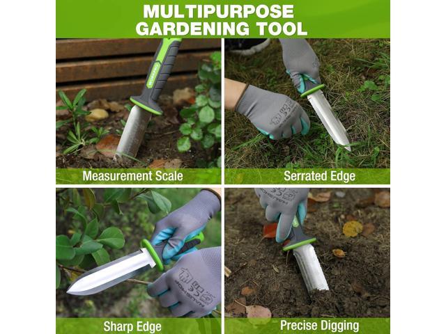 WORKPRO Hori Hori Garden Knife, 7' Stainless Steel Blade with Cutting Edge, Garden Tools with Oxford Sheath, Ergonomic TRP Handle with Hanging Hole...