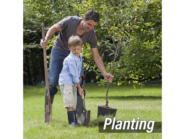 Shovel for Digging, Round Small Shovel with Wooden D-Handle, Metal Garden Shovel for Gardening, 28 Inches
