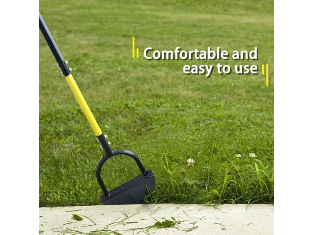 Manual Edger, Half Moon Edger, Saw-Tooth Garden Edger Hand with Steel Long Handle, Lawn Edger for Garden Sidewalk Flower Beds