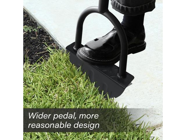 Manual Edger, Half Moon Edger, Saw-Tooth Garden Edger Hand with Steel Long Handle, Lawn Edger for Garden Sidewalk Flower Beds