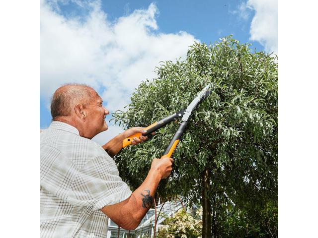 Fiskars 23-Inch Hedge Shears, Bush Trimmer with PowerGear2 Technology that Multiplies Power for Less Effort, SoftGrip Handles with Shock-Absorbing...