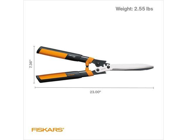 Fiskars 23-Inch Hedge Shears, Bush Trimmer with PowerGear2 Technology that Multiplies Power for Less Effort, SoftGrip Handles with Shock-Absorbing...