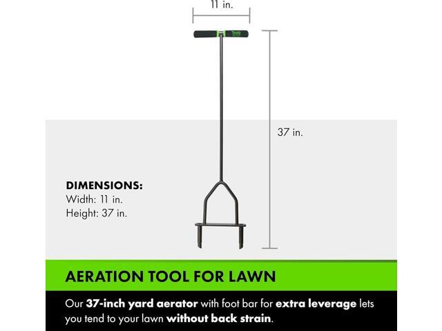 Yard Butler ID-6C Manual Lawn Coring Aerator - Grass Dethatching Turf Plug Core Aeration Tool - Grass Aerators for Small Yards - Loosen Compacted...
