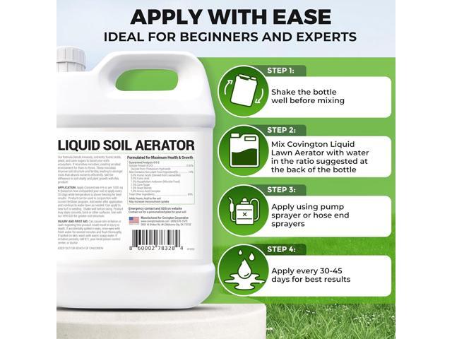 Covington Liquid Lawn Aerator (32oz) Soil Conditioner & Softener for Lawns & Gardens Loosens Clay & Compacted Soil for Better Water & Nutrient...