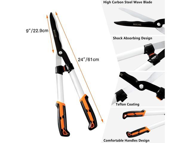 GARCARE Hedge Clippers Pruning Shears 4 in 1 Set High Carbon Steel Folding Saw, Branch Cutter, Tree Pruner, Garden Scissors, Tree & Shrub Care Kit