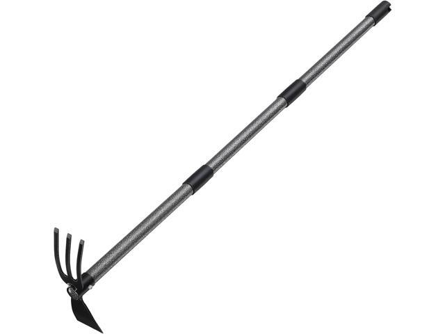 Garden Hoe Tool, 2-in-1 Heavy Duty Dual-Head Weeding Tool, 45' Adjustable Long Handle Cultivator for Weeding, Tilling, Lawn Yard Flower Bed...